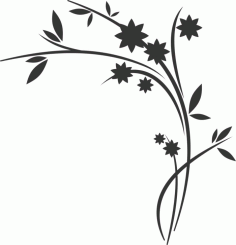Laser Cut Elements Floral Ornament Plant Stencil Free DXF File