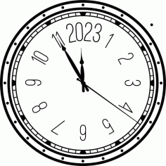 Laser Cut Decorative Clock 2023 Free DXF File