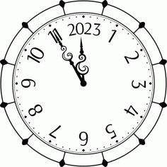 Laser Cut Decorative Clock Design 2023 Free DXF File