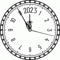 Laser Cut Decorative Clock Pattern 2023 Free DXF File