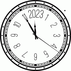 Laser Cut Decorative Clock 2023 Free CDR Vectors Art