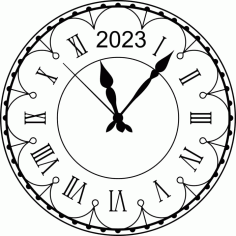 Laser Cut Decorative Clock Roman Model 2023 Free CDR Vectors Art