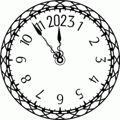 Laser Cut Decorative Clock Model 2023 Free PDF File