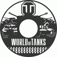 Laser Cut Vinyl Record World Of Tanks Clock Free CDR Vectors Art
