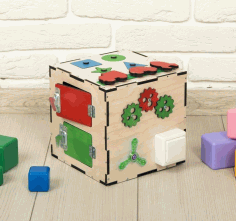 Busy Cube Wooden Toy For Laser Cut Free DXF File