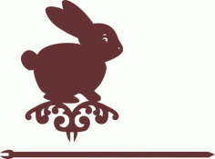 Laser Cut Decorative Bunny Topper Ornament Pattern Free AI File