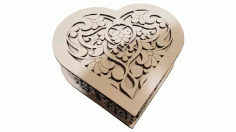 Jewellery Box Heart Drawing For Laser Cutting Free DXF File