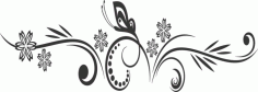 Laser Cut Decorative Elements Floral Ornament Plant Stencil Free AI File