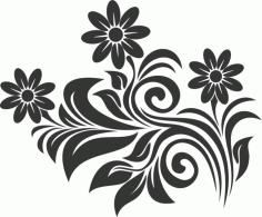 Laser Cut Tattoo Flower Design Free AI File