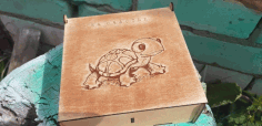 Laser Cut Box With Turtle Engraved 3mm Free DXF File