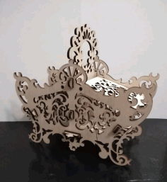 Laser Cut Decorative Butterfly Box Candy Basket Free DXF File