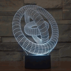 Laser Cut 3d Ring Night Light Illusion Lamp Free CDR Vectors Art