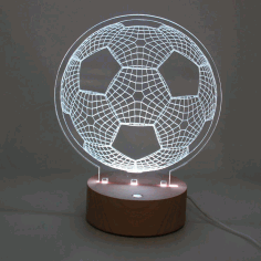 Laser Cut Soccer Ball 3d Nightlight Free CDR Vectors Art