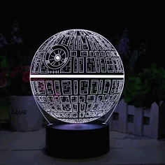 Laser Cut Star Wars Death Star 3d Illusion Lamp Free CDR Vectors Art