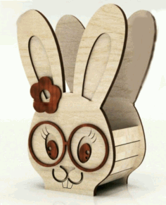 Laser Cut Bunny Easter Basket Free CDR Vectors Art