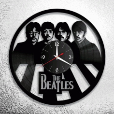 Laser Cut The Beatles Vinyl Record Wall Clock Free CDR Vectors Art