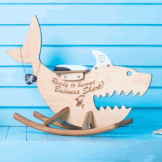 Laser Cut Wooden Rocking Shark Kids Furniture Free CDR Vectors Art