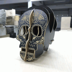 Laser Cut Skull Pencil Free CDR Vectors Art