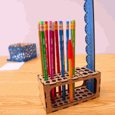 Laser Cut Pencil Holder With Scale Organizer 3mm Mdf Free DXF File