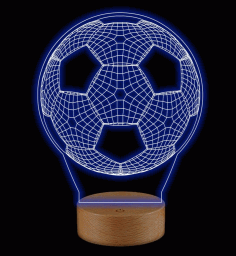 Laser Cut Football Acrylic Lamp Free CDR Vectors Art