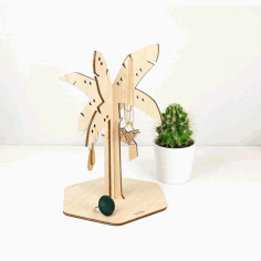 Laser Cut Jewelry Tree Stand Free CDR Vectors Art