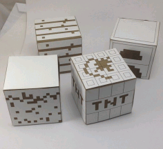 Laser Cut Minecraft Cardstock Blocks Free CDR Vectors Art