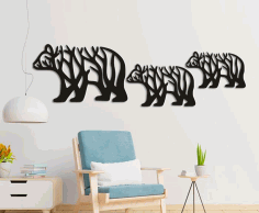 Laser Cut Bear Wall Decor Free DXF File
