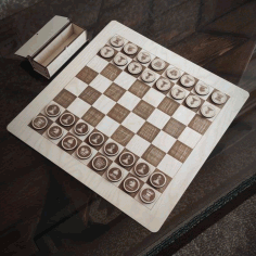 Laser Cut Engraved Chess Set Free CDR Vectors Art