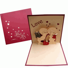 3d Love Card For Laser Cutting Free CDR Vectors Art