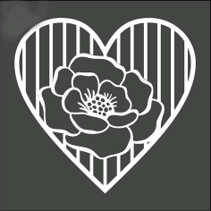 Heart With Flower Wall Decor For Laser Cut Free CDR Vectors Art