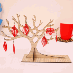Laser Cut Tree Shaped Earring Display Stand Mdf 3mm Free DXF File