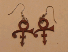 Love Symbol Purpleheart Earrings For Laser Cut Free DXF File