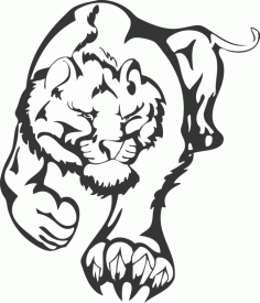 Laser Cut Animal Lion Silhouette Free PDF File