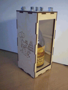 Bottle Storage Box For Laser Cut Free PDF File