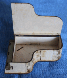 Laser Cut Piano Shaped Gift Box Plywood Free DXF File