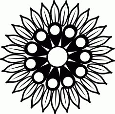 Decorative Indian Doodle Round Ornament Free DXF File