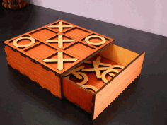 Laser Cut Tic Tac Toe Game With Box Free DXF File