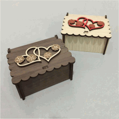 Laser Cut Heart Wooden Box Free CDR Vectors Art