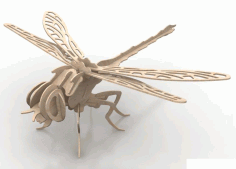 Laser Cut Dragonfly 3d Puzzle Free DXF File
