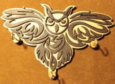 Laser Cut Night Owl Key Holder Free DXF File