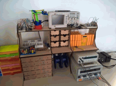Laser Cut Electronics Organizer Rack Free DXF File