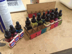 Laser Cut Watercolor Paint Organizer Free DXF File