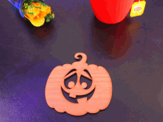 Laser Cut Pumpkin Halloween Coasters Free DXF File