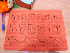 Laser Cut Wooden Math Puzzle Board For Kids Free DXF File