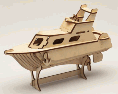 Laser Cut Yacht 3d Wooden Puzzle Free DXF File
