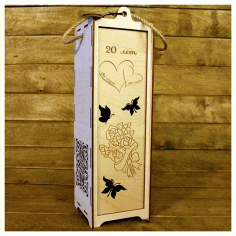 Laser Cut Personalized Wine Gift Free CDR Vectors Art