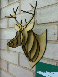 Laser Cut Deer Head Wall Mount Decor Free CDR Vectors Art