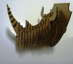 Laser Cut Rhino Head Wall Decor Free CDR Vectors Art