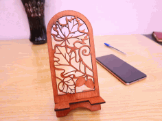 Laser Cut Fall Maple Leaf Phone Stand Free CDR Vectors Art