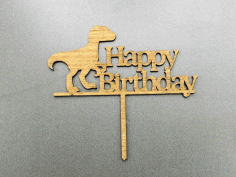 Laser Cut Dinosaur Cake Topper Birthday Cake Decorations Free CDR Vectors Art